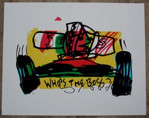 Herman Brood - Zeefdruk - "Who's the boss" (Formule 1, Jos Verstappen) kopen? Bied vanaf 399!