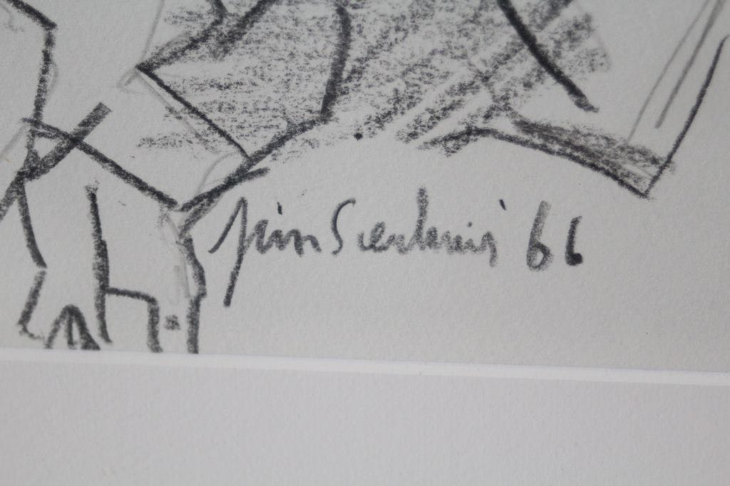 Jan Sierhuis - Jan Sierhuis: Tekening potlood/krijt, Man vrouw, 1966 kopen? Bied vanaf 125!