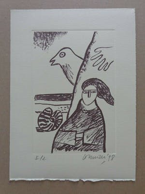 Corneille - VROUW / FEMME / ZW-W LITHO / 28x21cm / SIG / 1998 kopen? Bied vanaf 40!