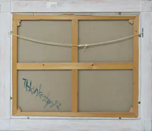 Theo Blankestijn - Olieverf op doek, Langs de Linge - Ingelijst (Zeer Groot) kopen? Bied vanaf 350!