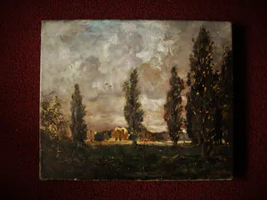 Niet of onleesbaar gesigneerd - Groot expressionistisch olieverf - omstreeks 1920 - Zonverlicht boslandschap kopen? Bied vanaf 1!