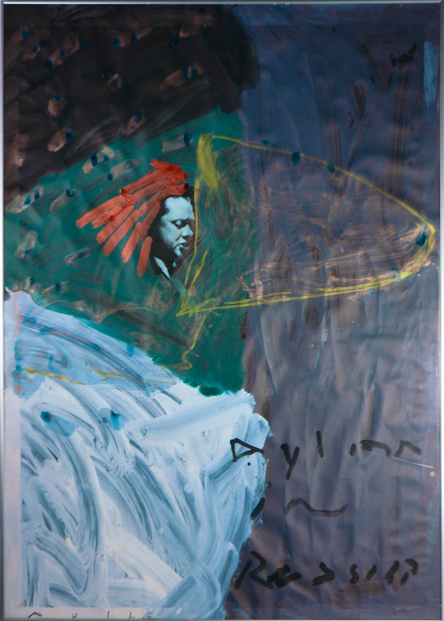 Titus Nolte - Gouache / acryl op papier, Dylan Thomas - Ingelijst kopen? Bied vanaf 120!