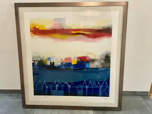 Theo Koster - Zeefdruk op geschept papier Nr. 85 - Paysage I - Ingelijst (Groot) kopen? Bied vanaf 70!