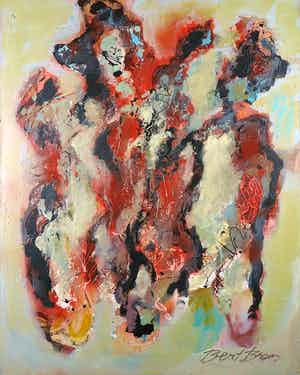 Bert Braam - Acryl op doek, Colorfield verkocht voor € 80!