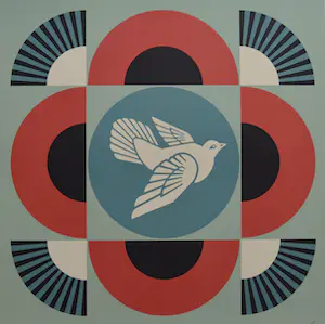 Shepard Fairey - Geometric Dove red - Gesigneerd kopen? Bied vanaf 1!