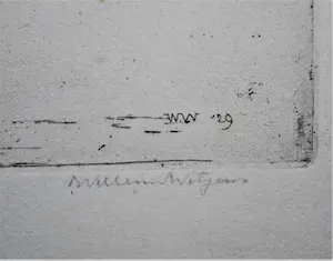 Willem Witjens - boot in sneeuwlandschap - ingelijste grote, heldere ets kopen? Bied vanaf 60!