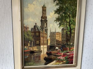 Hendrik ten Hoven - Stadsgezicht bloemenmarkt te Amsterdam kopen? Bied vanaf 200!