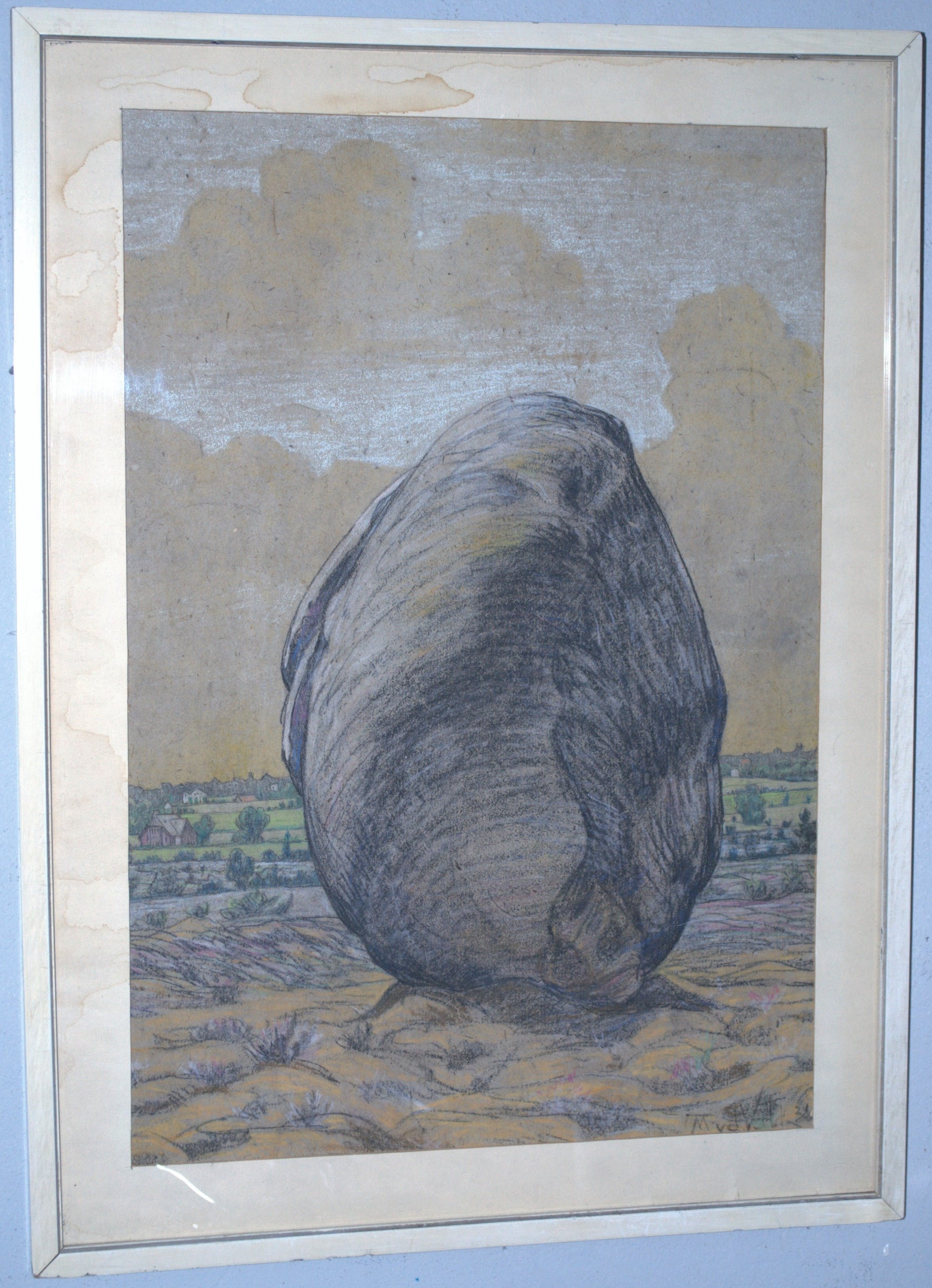 Maurits van der Valk - Amersfoortse Kei - krijttekening 1921 verkocht voor € 75!