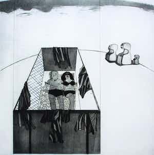 Kees Spermon - Kees Spermon - ets/aquatint: zonder titel - 1969 verkocht voor € 45!