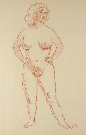 Jan Sluijters (jr.) - Potlood op papier, Staand naakt kopen? Bied vanaf 1!