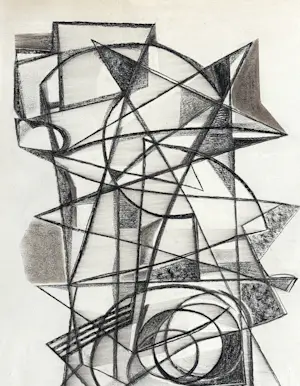 Silvin Bronkart - Prächtige und großformatige abstrakte Komposition aus dem Jahr 1954 kopen? Bied vanaf 800!