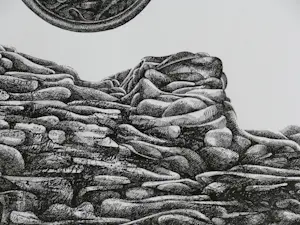 Jan Bernard Meinen - Fantasie landschap met hemellichaam kopen? Bied vanaf 35!