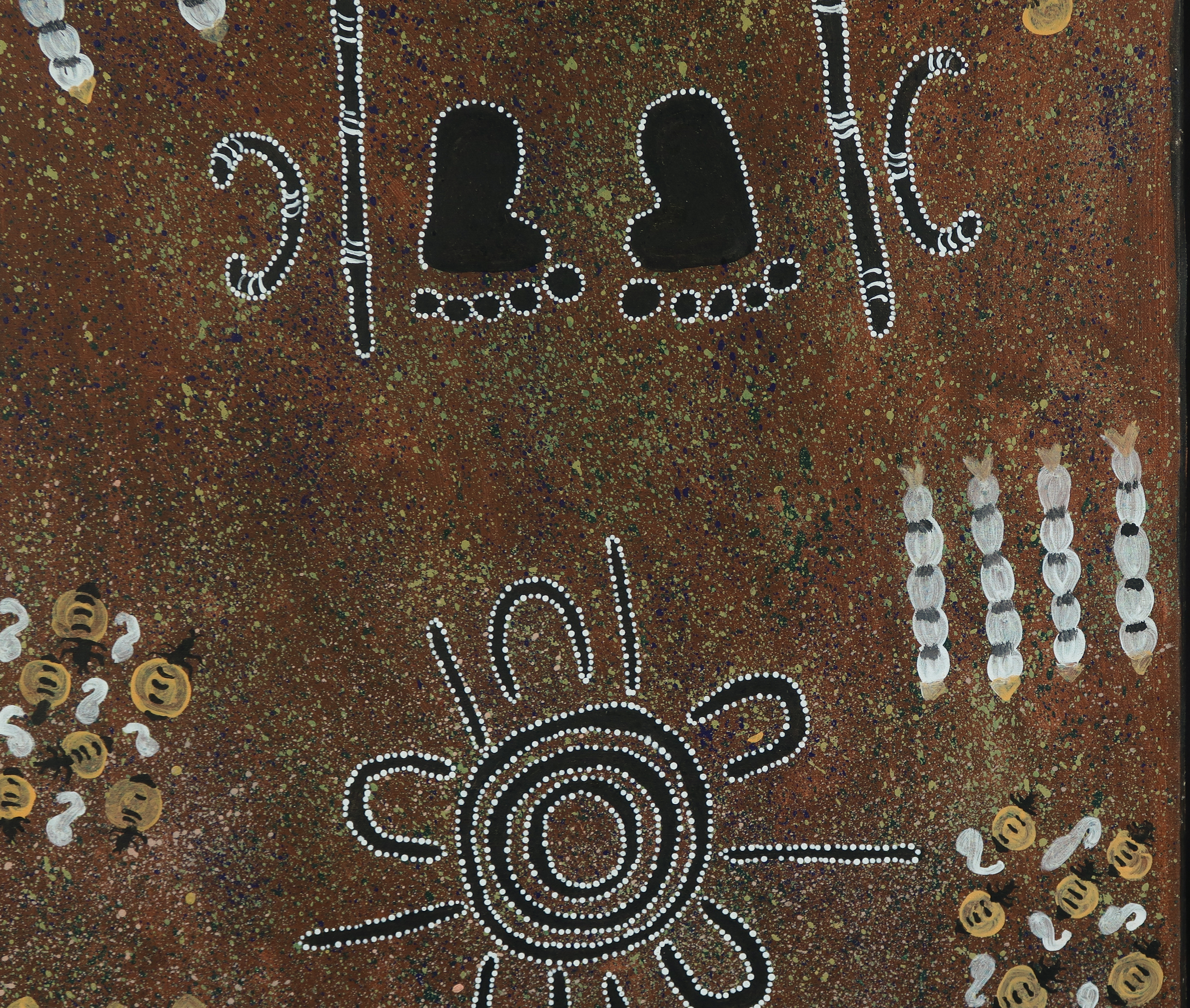 Rosalie Richards - Acryl op doek, Arrival at a waterhole meeting place (Aboriginal art) kopen? Bied vanaf 100!