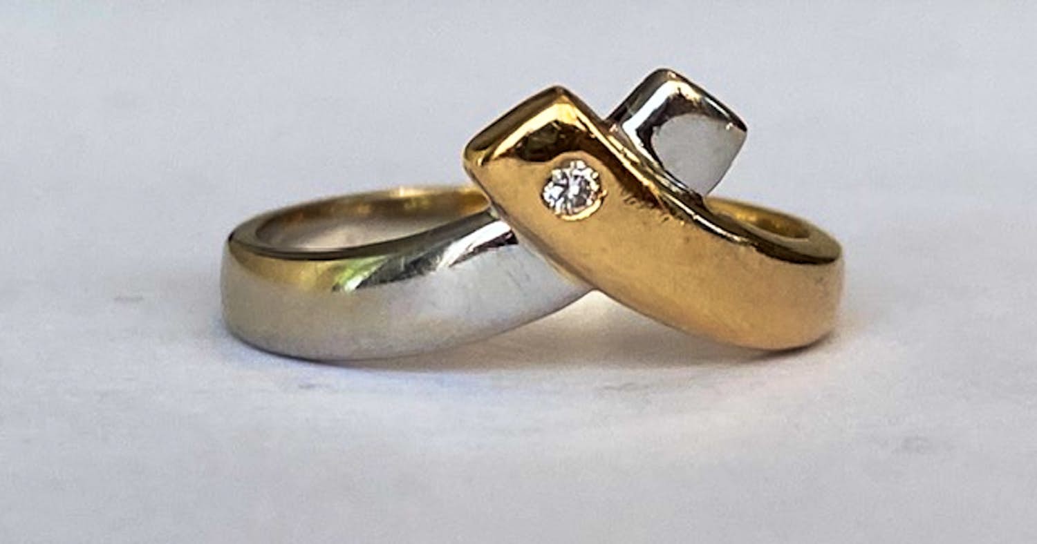 18 karaat gouden ring met diamant verkocht voor € 180!