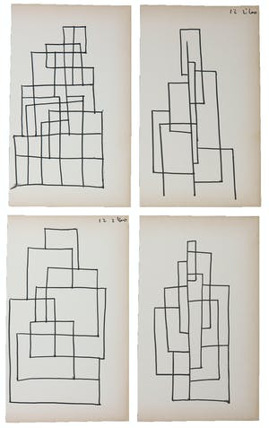 Siep van den Berg - Lot van vier abstracte composities kopen? Bied vanaf 1!