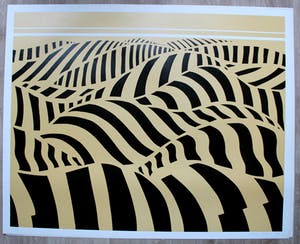 Dick Elffers - Zeefdruk: landschap - 1973 kopen? Bied vanaf 55!