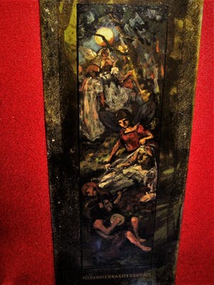 Niet of onleesbaar gesigneerd - Indrukwekkend groot impressionistisch Olieverf op metaal "Midzomernachtsdroom" kopen? Bied vanaf 10!