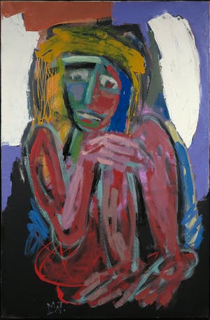 Martin van Wordragen - Olieverf op doek, Rustende krijger - Ingelijst (Groot) kopen? Bied vanaf 350!