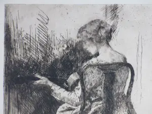 Albert Roelofs - Gitaarspelende dame - Ets kopen? Bied vanaf 60!