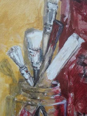 Bella Hendriksen Braham - Stilleven met schildergerei. kopen? Bied vanaf 25!