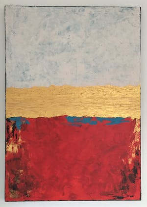 John Foppen - Symphony - In - WH. - Red - Gold ........ # K06 . XL. GROOT. kopen? Bied vanaf 179!