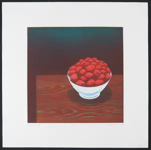 Joop Vegter - Mezzotint, Frambozen in kom kopen? Bied vanaf 60!