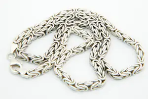 54- Lang & Massief 1e (0.925) gehalte Zilveren zg. "Konings" collier ketting kopen? Bied vanaf 110!