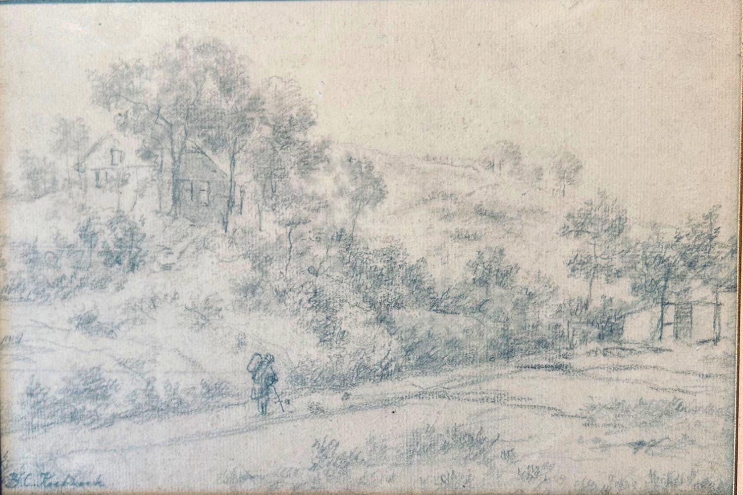 Buy Barend Cornelis Koekkoek - Wandelaar in Landschap? Bid from 125!