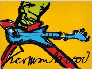 Herman Brood - Kleurengiclee op canvas GUITARMAN kopen? Bied vanaf 69!