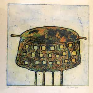 Lily Corver - Kleurenets, Ingelijst verkocht voor € 55!