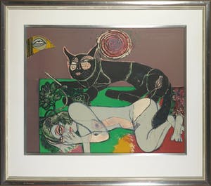 Corneille - Litho, Le femme au chat I - Ingelijst kopen? Bied vanaf 250!