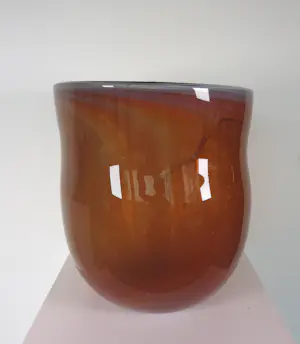 Bernard Heesen - Glasobject, Zeer grote oranje vaas kopen? Bied vanaf 400!