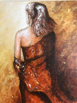 Roel Hofman - vrouw omwikkeld met doek, rugaanzicht. kopen? Bied vanaf 100!