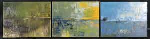 Jolande Weekhout - Olieverf op doek, Drieluik abstract landschap verkocht voor € 1!