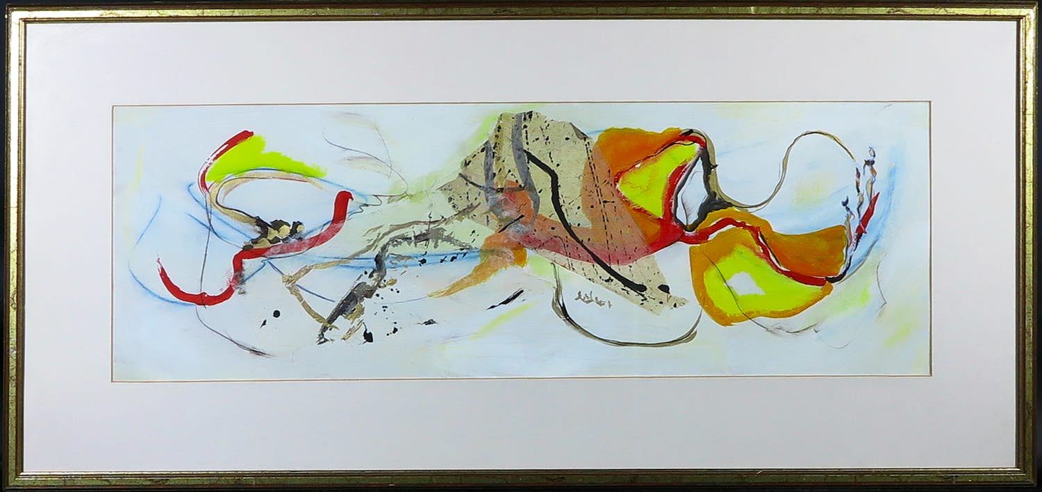 Arty Grimm - Gemengde techniek op papier, Zonder titel - Ingelijst verkocht voor € 50!