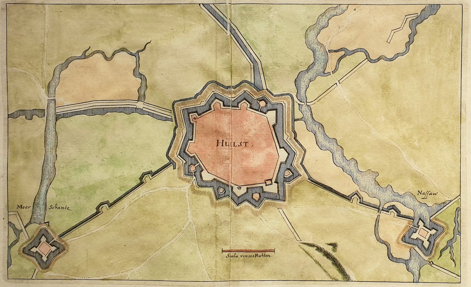 Caspar Merian - Hulst Oude Gravure Handgekleurd 1659 kopen? Bied vanaf 25!