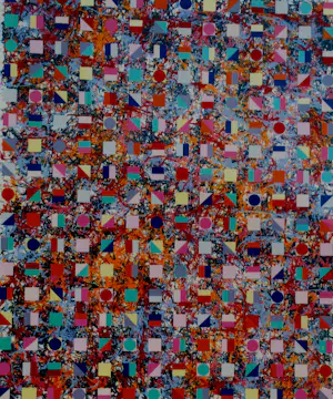 Pim Lenos - Ingelijste kleurenzeefdruk: Compositie - 1991(groot werk!) kopen? Bied vanaf 250!