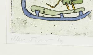 Ellen van Toor - Handgekleurde ets, Schaatsen kopen? Bied vanaf 1!