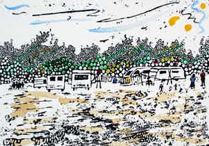 Frank Lodeizen - Zeefdruk, handingekleurd: Zigeuners uit Amsterdam - 1989 verkocht voor € 55!