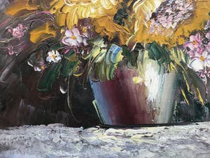 Niet of onleesbaar gesigneerd - Bloemen in pot. kopen? Bied vanaf 1!