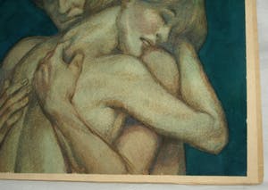 Klaas Pijlman - Gouache , “Liefdespaar” – 1988 kopen? Bied vanaf 1!