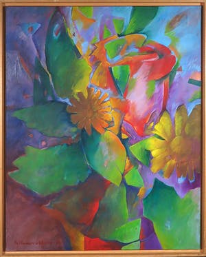 Phil Vermeer-Weterings - Olieverf op doek, Bloemen - Ingelijst (Groot) kopen? Bied vanaf 1!