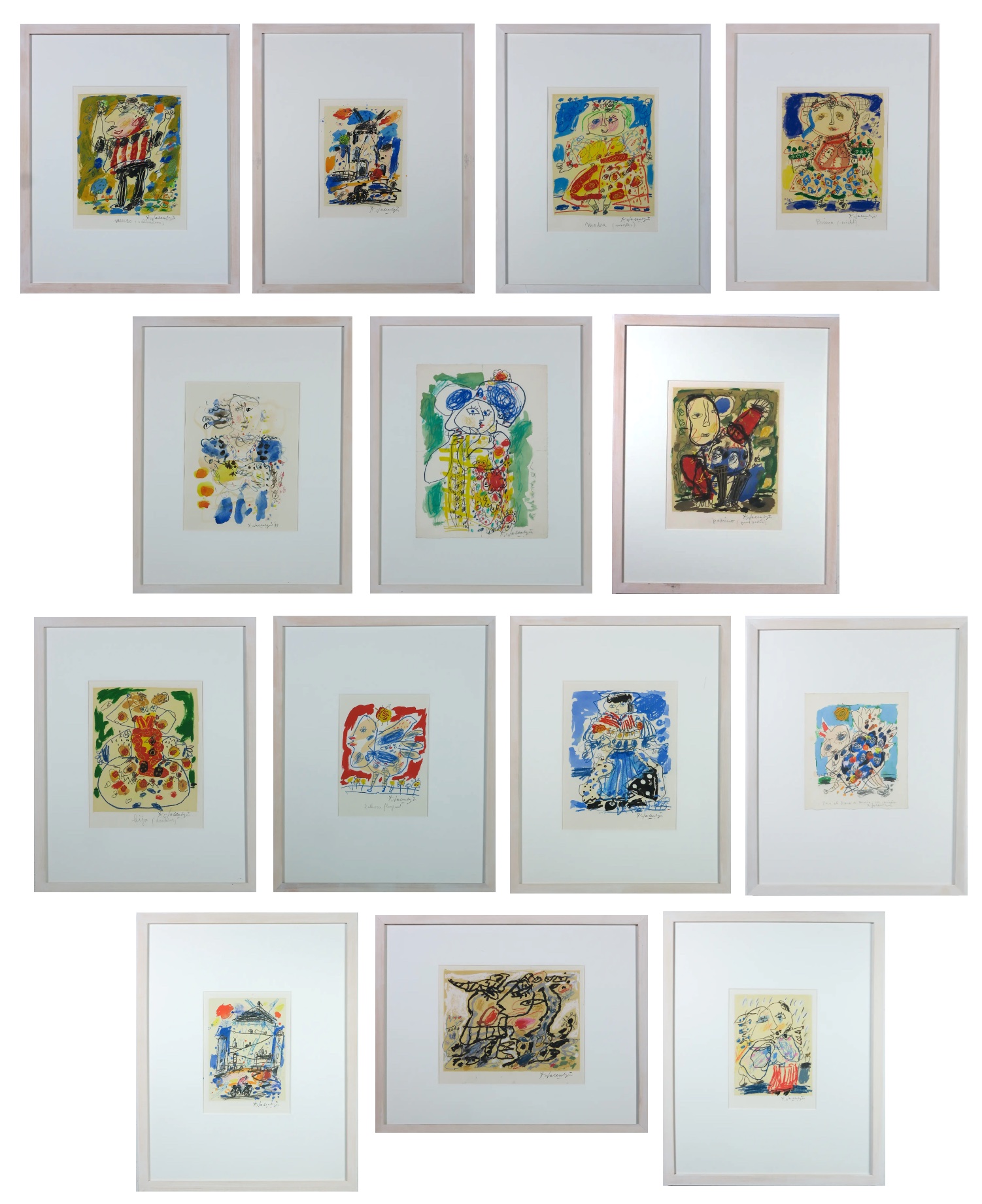 Buy Kees Salentijn - Tekening in gemengde techniek / set van 14 unieke werken op papier!? Bid from 750!