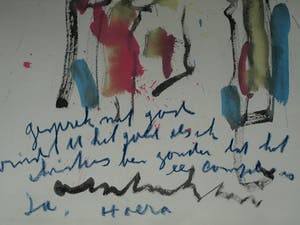 Anton Heyboer - Gemengde techniek, Ja hoera, gesprek met God – ca. 1980 kopen? Bied vanaf 125!