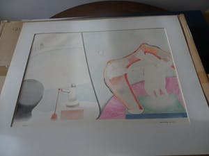 Henri de Haas - Gemende techniek op papier, titel, "De Voyeur". kopen? Bied vanaf 35!