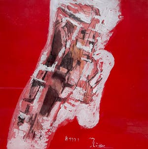Miguel Ybanez - Abstracte compositie, gemengde techniek (ingelijst) kopen? Bied vanaf 1!