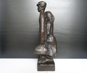 Brons (Onbekend) - "op stap" brons 7 kg! kopen? Bied vanaf 150!