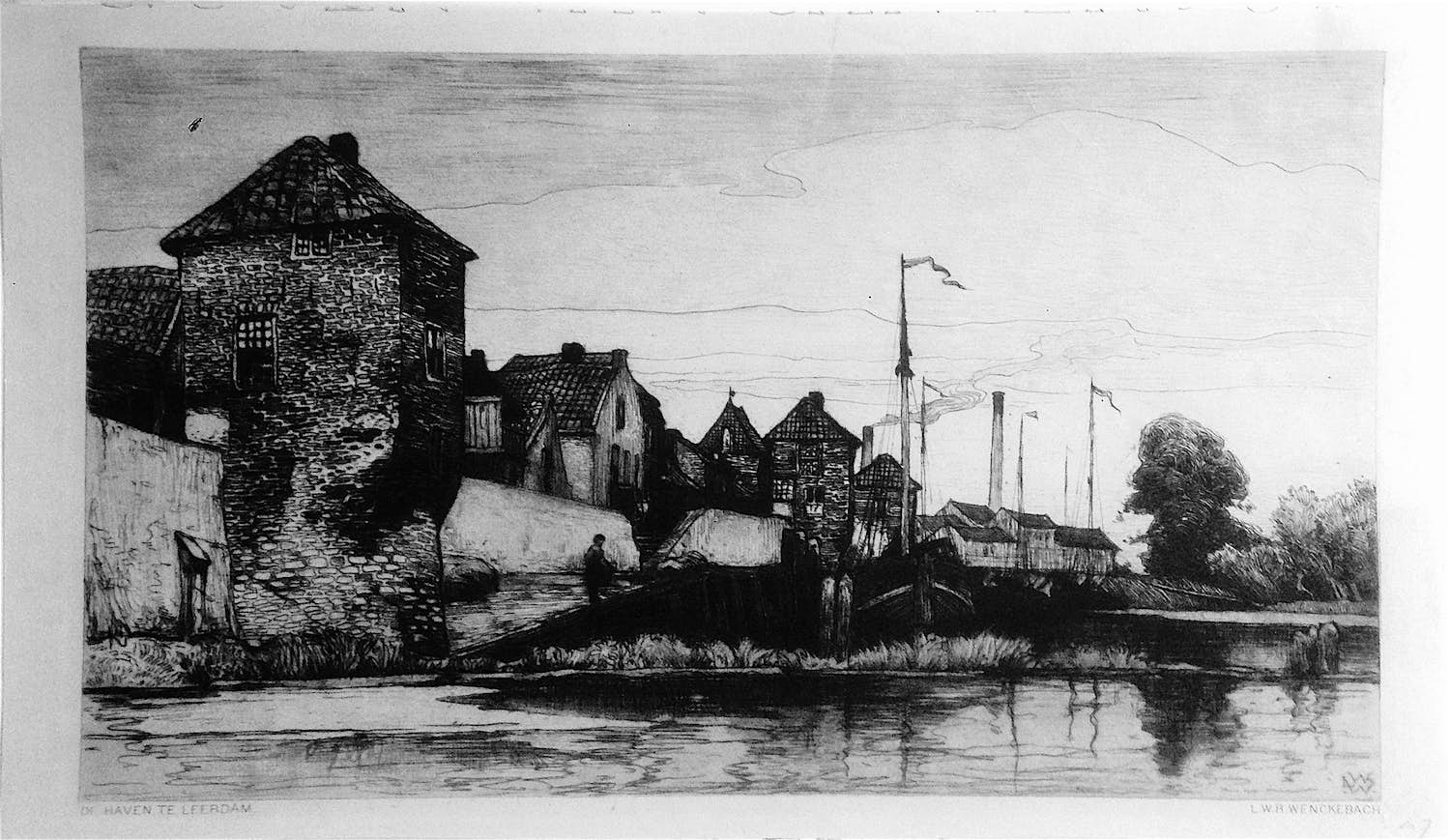 Willem Wenckebach - Haven van Leerdam aan de Linge (1899) kopen? Bied vanaf 30!