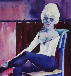 Henk Koekkoek - Zittende vrouw in paarse omgeving. kopen? Bied vanaf 35!