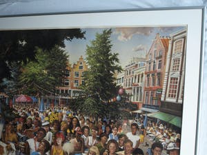 Zeljko Premerl - Ingelijste litho , Het Leidseplein vroeger…. – ca. 1980 kopen? Bied vanaf 1!